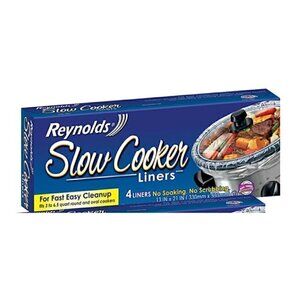 Reynolds Slow Cooker Liners NIB Crock Pot Four Liners 13 x 21in 3-6.5 Quart Food